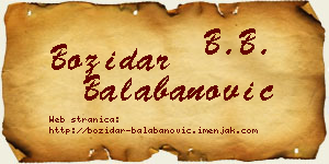 Božidar Balabanović vizit kartica